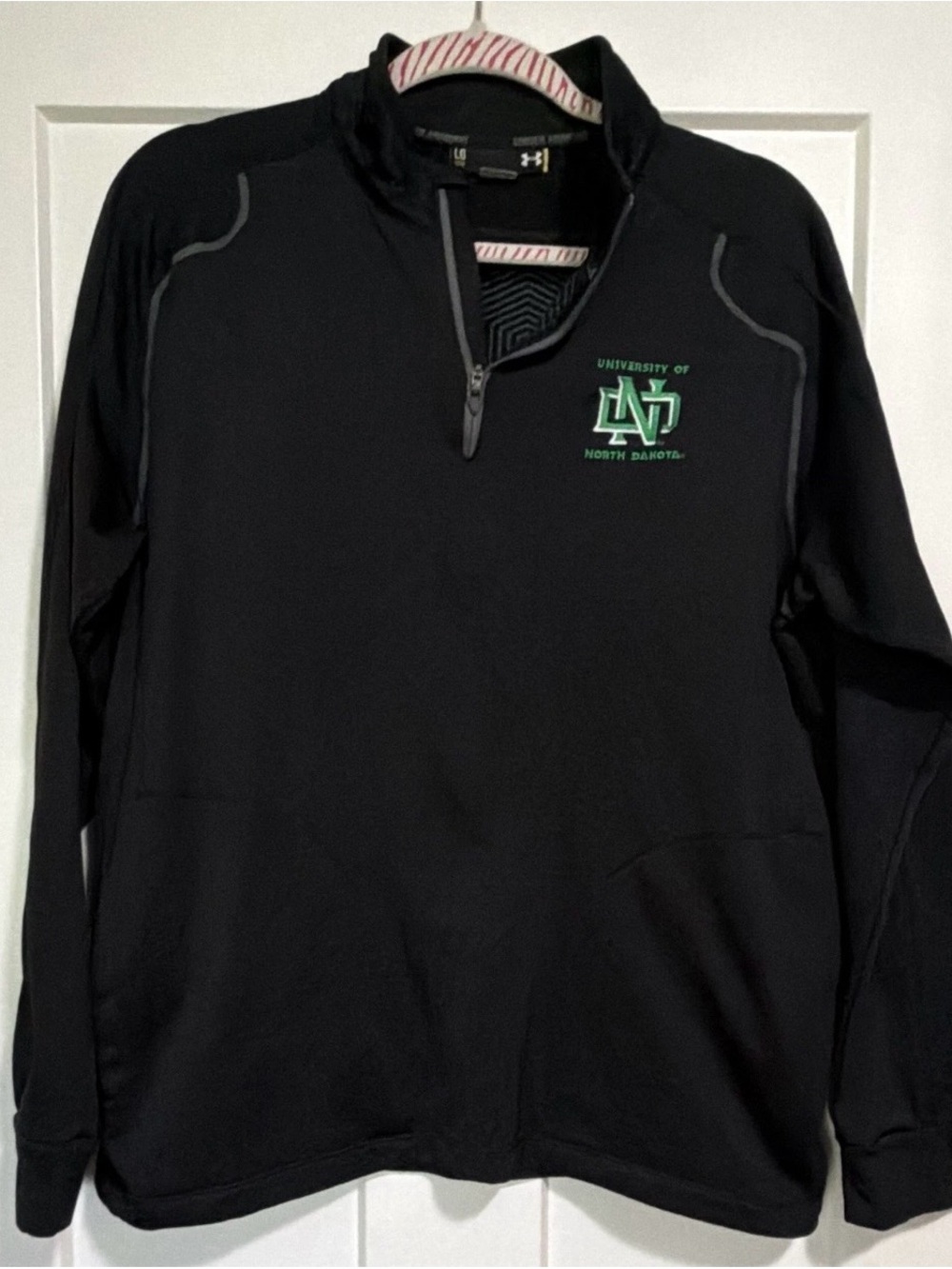 Under Armour Black Quarter-Zip Pullover with Green UND Logo
